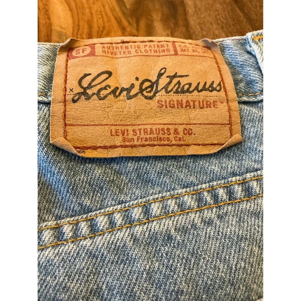 Levi Strauss Signature Mens 44x30 Light Wash Regular Fit 100 Cotton Jeans
